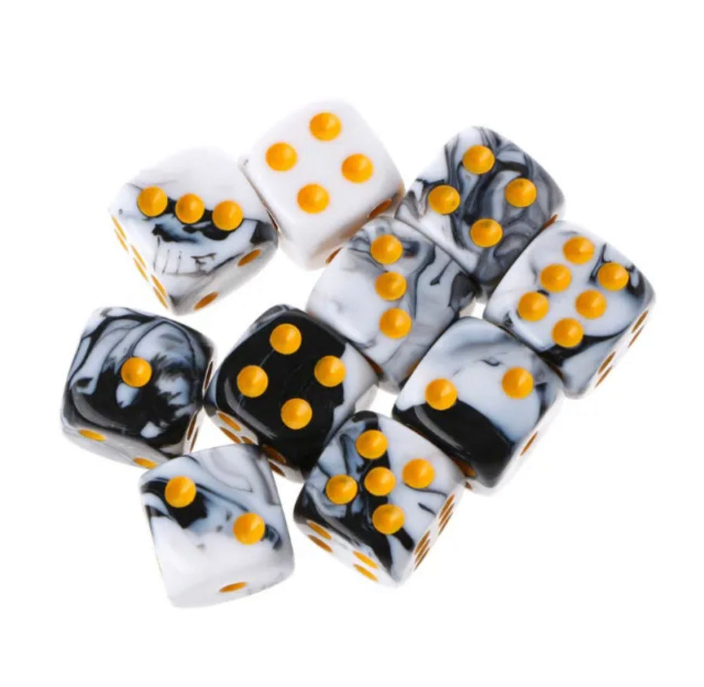 10 Piece Dice Sets - 6 Sided (12mm)