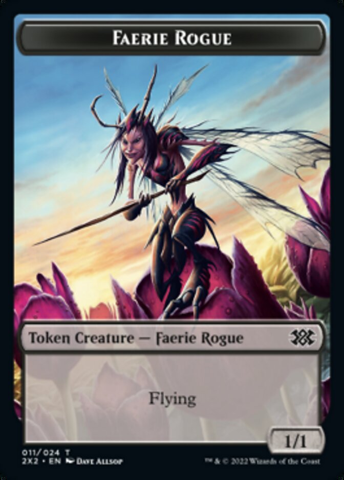 Faerie Rogue // Monk Double-sided Token [Double Masters 2022 Tokens]