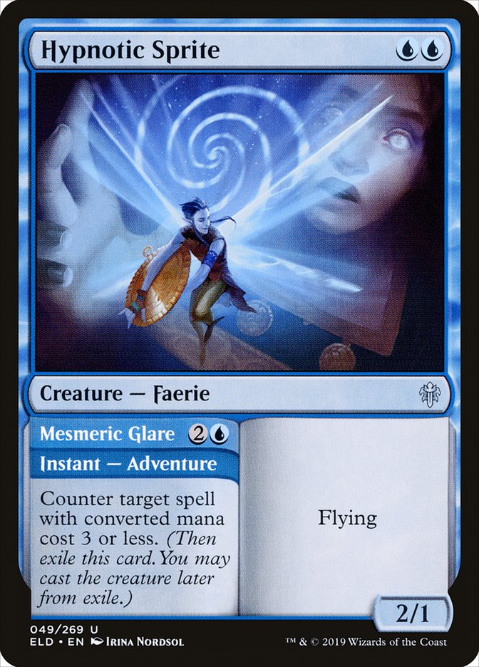 Hypnotic Sprite // Mesmeric Glare [Throne of Eldraine]