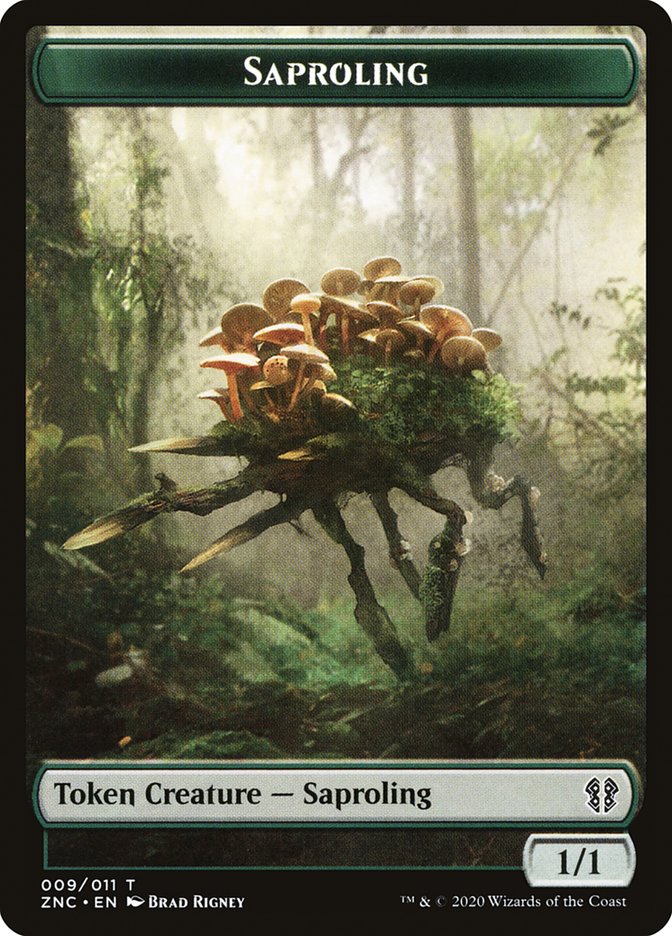 Beast // Saproling Double-sided Token [Zendikar Rising Commander Tokens]