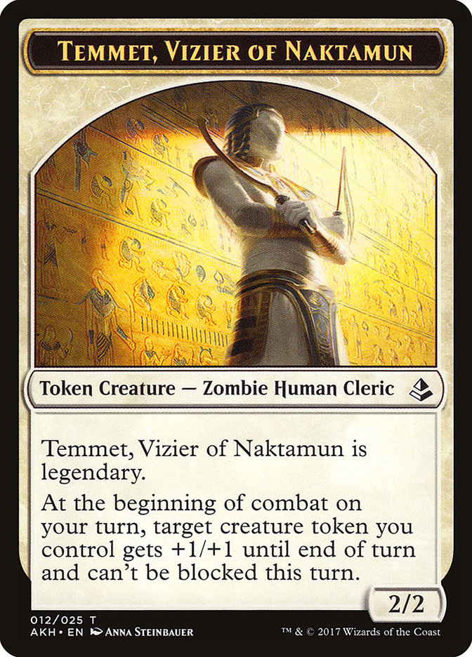 Temmet, Vizier of Naktamun // Zombie Double-sided Token [Amonkhet Tokens]