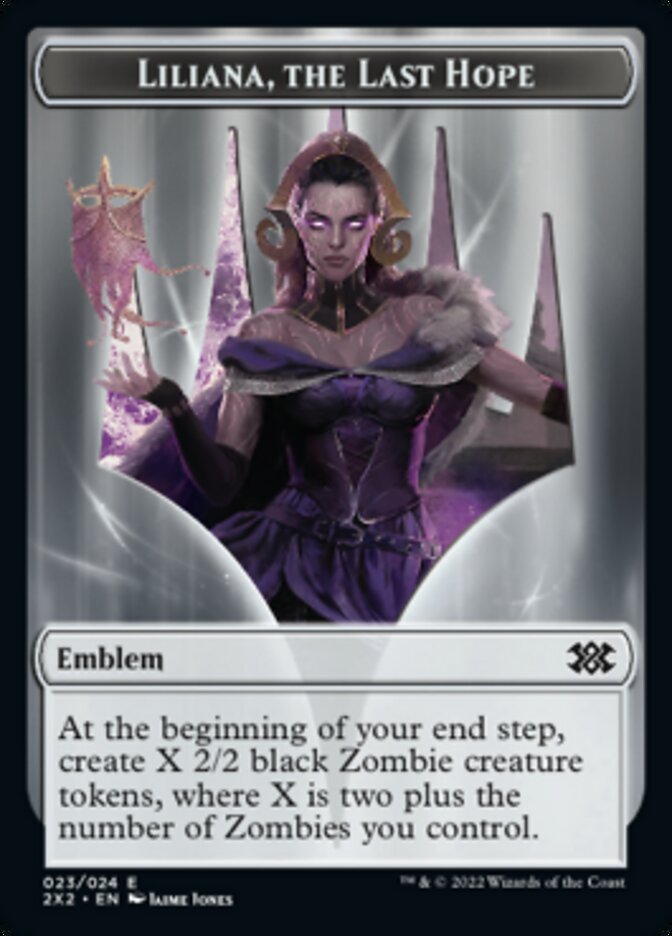 Liliana, the Last Hope Emblem // Spirit Double-sided Token [Double Masters 2022 Tokens]